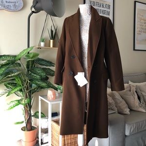 Zara Women’s Chocolate Brown Coat NWT Sz M